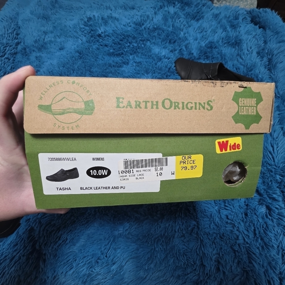 Earth Origins Tasha Leather Slip On Shoes NWT Womens Size 10 Wide - Picture 3 of 11
